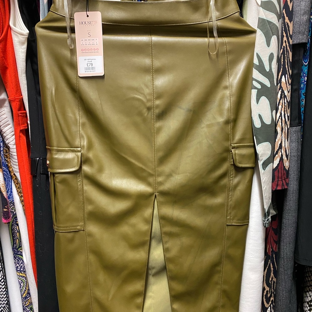 Brand new never worn with tags beautiful olive green skirt.
